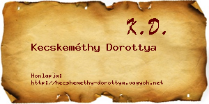 Kecskeméthy Dorottya névjegykártya